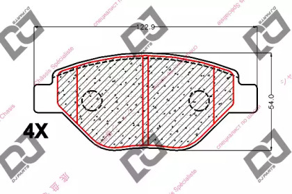 Комплект тормозных колодок DJ PARTS BP1917